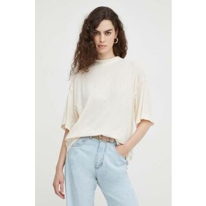 G-Star tricou din bumbac femei, culoarea bej imagine