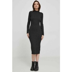 United Colors of Benetton rochie culoarea negru, midi, mulată imagine