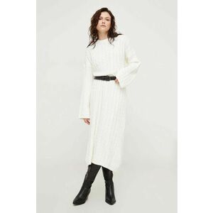 Answear Lab Rochie culoarea bej, maxi, oversize imagine