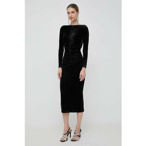 Nissa rochie culoarea negru, midi, mulată imagine
