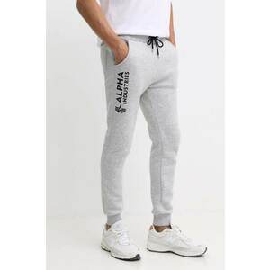 Alpha Industries pantaloni de trening culoarea gri, cu imprimeu imagine