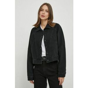 Pepe Jeans geacă din denim femei, culoarea negru, de tranziție imagine