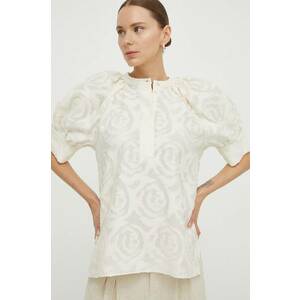 Day Birger et Mikkelsen bluza femei, culoarea bej, modelator imagine
