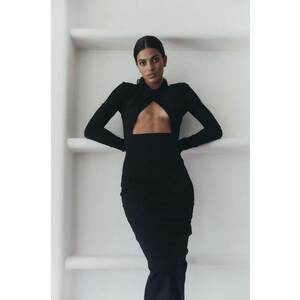 MUUV. rochie JAWS culoarea negru, midi, mulată imagine