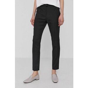 BOSS pantaloni femei, culoarea negru, model drept, high waist 50290225 imagine