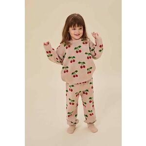 Konges Sløjd pantaloni de trening din bumbac pentru copii culoarea rosu, modelator imagine