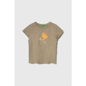 United Colors of Benetton tricou de bumbac pentru copii culoarea verde imagine