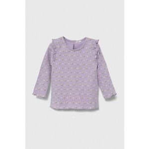 United Colors of Benetton longsleeve bebelusi culoarea violet imagine