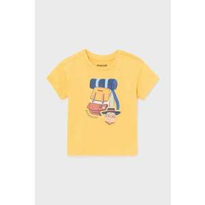 Mayoral tricou din bumbac pentru bebelusi culoarea galben, cu imprimeu imagine