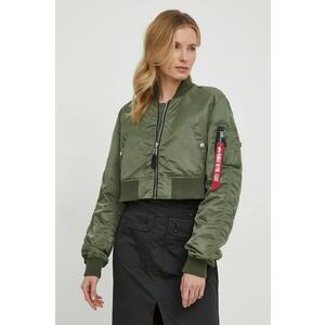 Alpha Industries geaca bomber MA-1 BOXY WMN femei, culoarea verde, de tranzitie imagine