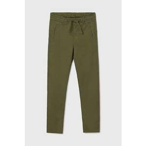 Mayoral pantaloni cu amestec de in pentru copii culoarea verde, neted imagine
