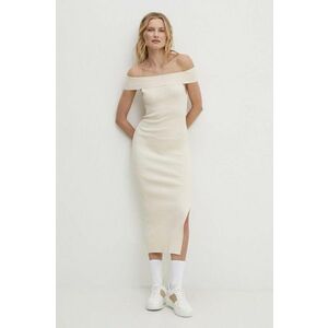 Answear Lab rochie culoarea bej, midi, mulată imagine
