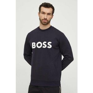 BOSS Green bluză bărbați, culoarea bleumarin, cu imprimeu 50510350 imagine