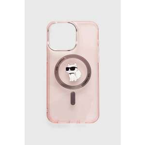 Karl Lagerfeld Husă pentru telefon iPhone 15 Pro Max 6.7" culoarea roz imagine