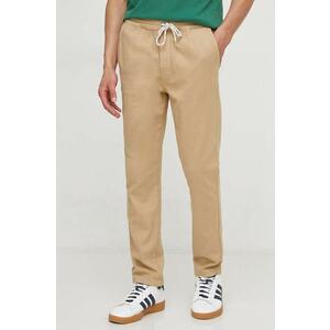 Pepe Jeans pantaloni barbati, culoarea bej, cu fason chinos imagine