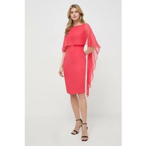 Luisa Spagnoli rochie de matase culoarea rosu, mini, dreaptă imagine
