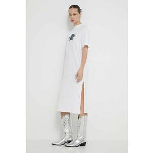 Karl Lagerfeld Jeans rochie din bumbac culoarea alb, mini, dreaptă imagine