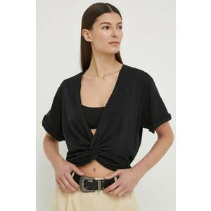 BA&SH tricou din bumbac DENALI femei, culoarea negru, 1E24DENA imagine