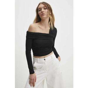 Answear Lab bluza femei, culoarea negru, neted imagine