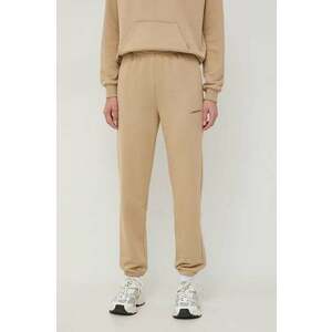 La Mania pantaloni de trening culoarea maro, mulata, high waist imagine