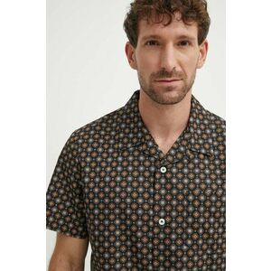 A.P.C. camasa din bumbac chemisette lloyd barbati, culoarea negru, regular, COGXP-H12495 imagine