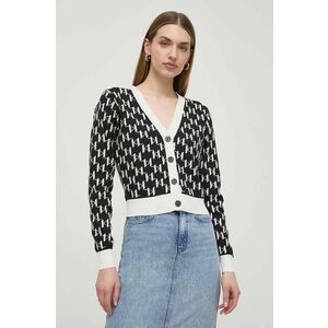 Karl Lagerfeld cardigan femei, culoarea negru, light imagine