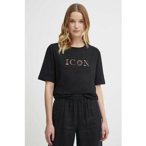 Sisley tricou din bumbac femei, culoarea negru imagine