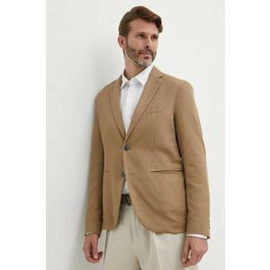 Sisley sacou din bumbac culoarea maro imagine