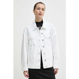 Miss Sixty geacă din denim x Keith Haring femei, culoarea alb, de tranziție, oversized, 6L1WJ2450000 imagine