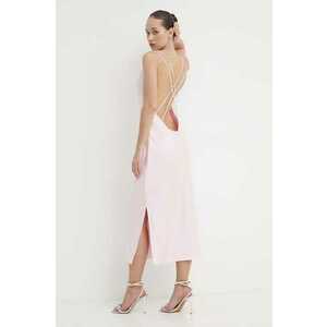 Rotate rochie culoarea roz, midi, mulată, 112297345 imagine