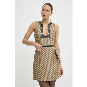 Elisabetta Franchi rochie culoarea bej, mini, mulată, AB64642E2 imagine