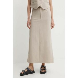 Gestuz fusta culoarea bej, maxi, drept, 10909339 imagine
