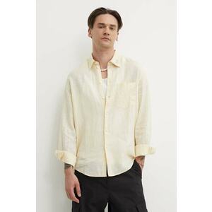 Diesel camasa de in S-EMIL culoarea bej, regular, A12853.0LIAL imagine
