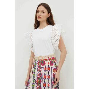 United Colors of Benetton bluza femei, culoarea alb, neted imagine