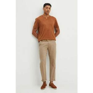 Medicine pantaloni culoarea maro, drept imagine
