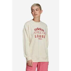adidas Originals bluză femei, culoarea bej, cu imprimeu HL0048-cream imagine