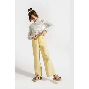 Coccodrillo pantaloni cu amestec de in pentru copii culoarea galben, neted imagine