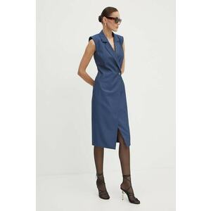 BOSS rochie din lana midi, mulată, 50522612 imagine