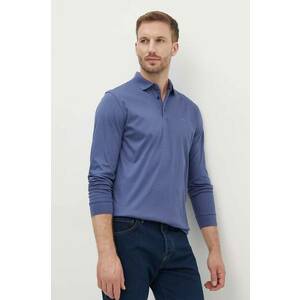 BOSS longsleeve din bumbac culoarea albastru marin, neted, 50468392 imagine