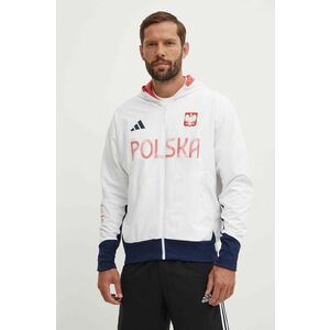 adidas Performance geaca Polska barbati, culoarea alb, de tranzitie, JF6676 imagine