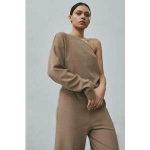 MUUV. longsleeve din amestec de lana MEU LAINE culoarea maro, cold shoulder imagine