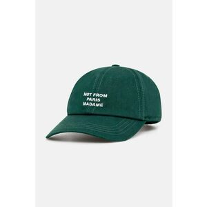 Drôle de Monsieur șapcă de baseball din bumbac La Casquette Slogan culoarea verde, cu imprimeu, PERM-CP151-CO138-DGN imagine