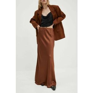 Gestuz fusta culoarea maro, maxi, evazati, 10909290 imagine