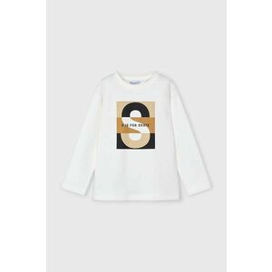 Mayoral longsleeve din bumbac pentru copii culoarea bej, cu imprimeu, 4051 imagine