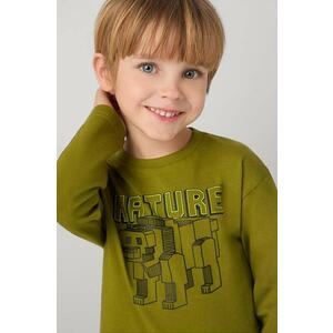 Mayoral longsleeve din bumbac pentru copii culoarea verde, cu imprimeu, 4051 imagine