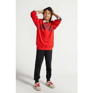 Coccodrillo pantaloni de trening din bumbac pentru copii culoarea negru, neted, EVERYDAY BOY imagine