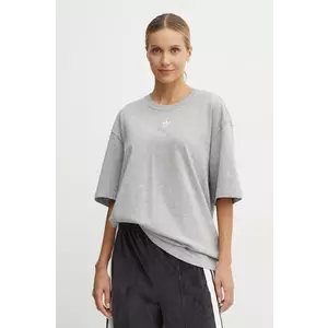 adidas Originals tricou din bumbac Essential femei, culoarea gri, IY7324 imagine