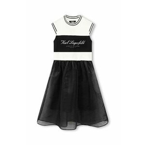 Karl Lagerfeld rochie fete culoarea negru, midi, evazată, Z30190 imagine