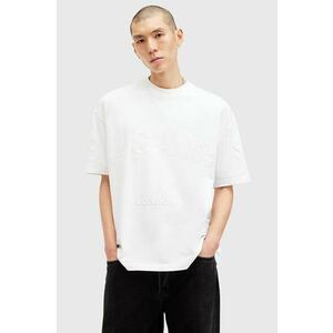 AllSaints tricou din bumbac BIGGY barbati, culoarea alb, cu imprimeu, M088PB imagine