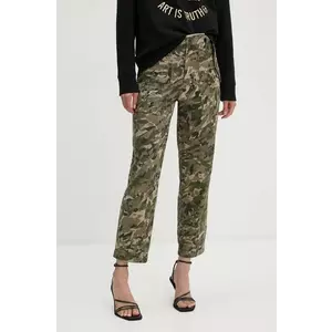 ZADIG&VOLTAIRE pantaloni femei, culoarea verde, fason cargo, high waist, WWPA00807 imagine
